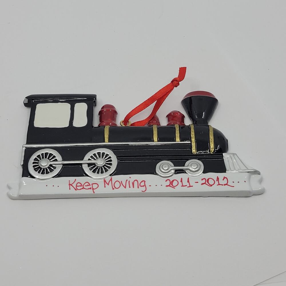 Family Tree Unlimited Train Locomotive Keep Moving Ornament